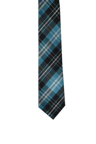 PLAID NECKTIE TURQ