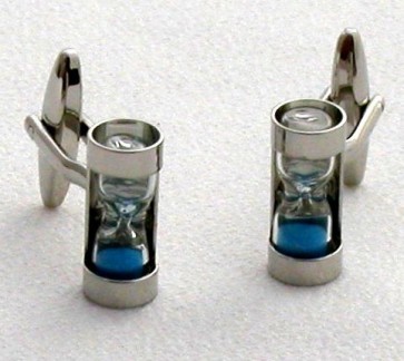 Cufflinks Silver SANDS OF TIME Hourglass Cuff Links