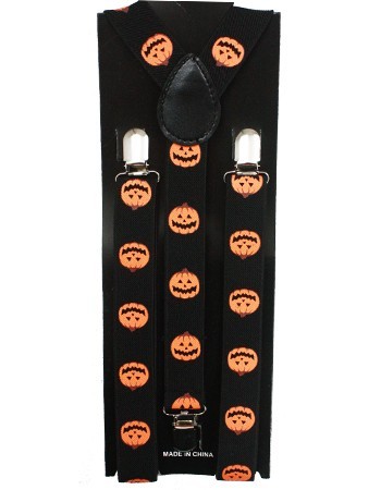 Halloween Pumpkin Mens Suspenders