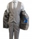 Perry Ellis boys 5 Piece 2 Button Notch Suit Grey
