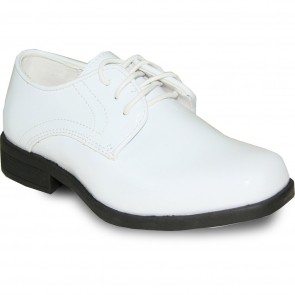 Boys White Patent Leather Tuxedo Shoes