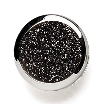 Button Cover BLACK DIAMOND DUST Button Cover Silver