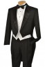 Tails Mens Black Microfiber Tuxedo Tailcoat