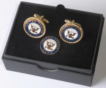 US Navy Cuff Links and Lapel Pin Tie Tack
