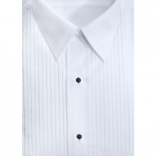 Tuxedo Shirt Laydown Collar Cotton Blend Pleated Front