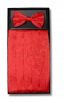 Mens Red Paisley Pattern Cummerbund and Bowtie Set with Self tie Bowtie Option
