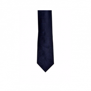 Mens Necktie Navy Blue Paisley Polyester Tie