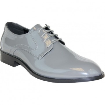 Boys Grey Patent Leather Tuxedo Shoe