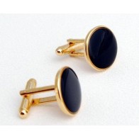 Cufflinks FAUX ONYX Cuff Links in Gift Jewelry Box