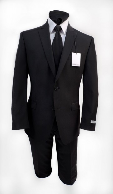 Wedding Formal Wool Suit Peak Lapel by Calvin Klein