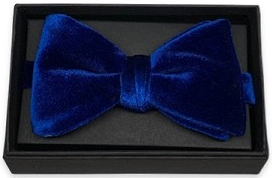 Mens Royal Blue Velvet Pre-tied Bowtie