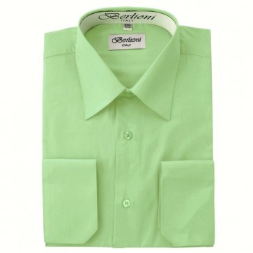 Mens Mint Green Dress Shirt French Convertible Cuff- Closeout