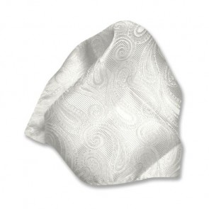 Paisley Ivory Pattern Satin Pocket Square