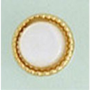 Tie Tack Geunine Mother of Pearl Beaded Edge Round Gold Tie Pin