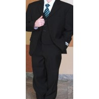 Suit Husky Big Boys Suit 5 Piece Black Notch Teen Suit Microfiber