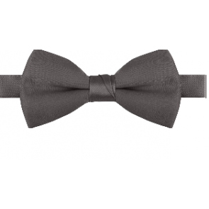 Mens Grey Poplin Poly Pre tied bowtie Non Shinny
