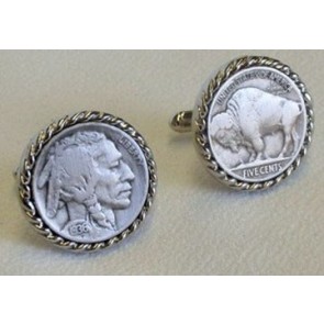 Cufflinks Genuine Indian Buffalo Nickel Silver Cuff Links