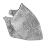  Paisley Grey Pattern Satin Pocket Square 