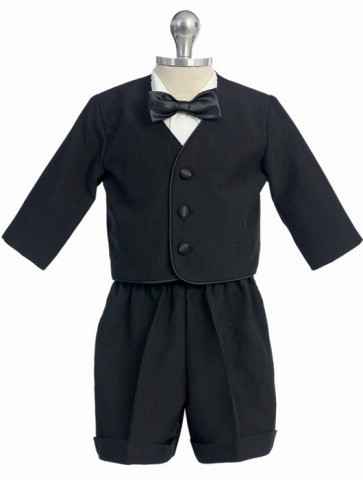 Boys Eaton Short Set BLACK Infant Toddler Children Tuxedo