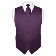 Mens Paisley Tone On Tone Vest with Tie Set All Colors-Wedding- Prom -Holiday