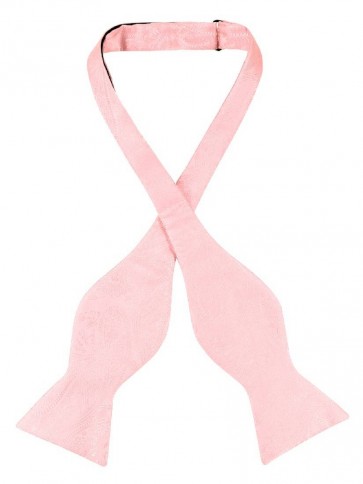 Mens Paisley Satin Self tie Bowtie Rose Pink