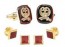 Shriner El Bekal Cufflinks and Ruby Studs