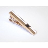 Rose Gold Fiber Optic Tie Bar with Black Faceted stone  