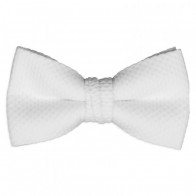 Bowtie WHITE Cotton Pique Pre Tied Bow Tie