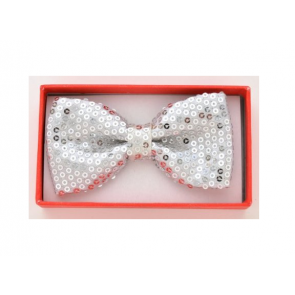 Kids Silver Sequin Pre-Tied Bow Tie- Boys-Girls
