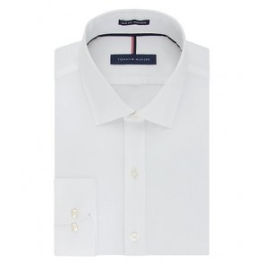 Tommy Hilfiger Slim Fit Non Iron Broadcloth Solid Dress Oxford Shirt Button Down Collar