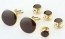 Cufflinks and Studs Set Gold Finish in Many Colors to Match Prom and Brides Maid Dresses