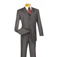 Suit Mens 3 Piece Pin Three Button Stripe Suit Church Suit