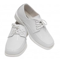 Tuxedo Shoes BOYS White Slim Square Toe Lace-Up Shoes