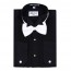 Berlioni Men's Long Sleeve Tuxedo Wingtip Collar W/ Bow-tie Dress Shirt Black TUXEDO SHIRT/BOWTIE. LUXURY DESIGNER FORMAL WEAR.