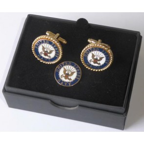 US Navy Cuff Links and Lapel Pin Tie Tack