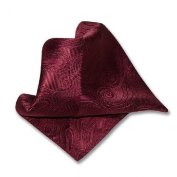 Paisley Burgundy Pattern Satin Pocket Square