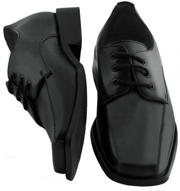 Tuxedo Shoes BOYS Black Slim Square Toe Lace Up Shoes