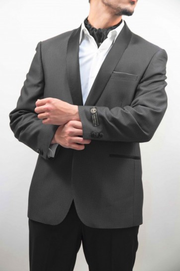 Tuxedo Men's Diamond Pattern Two Button Shawl Lapel Classic Fit for Prom and Wedding