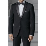 Black Tuxedo Two Button Notch Mens Wedding or Prom Tuxedo