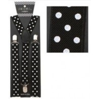 Black and White Polka Dot Suspenders