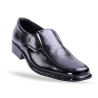 Boys Black Slip-on Pattern Dress Shoe
