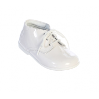 Patent Leather Baby Boys White Shoes 