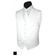 Boys Satin Fullback Vest with Neck Tie Set Wedding Colors