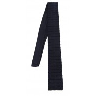Navy Blue Silk Knit Tie Ike Behar