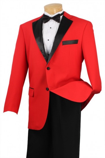 Tuxedo Red and Black Two Button Fashion Tuxedo Prom Tuxedo