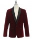 Boys Burgundy Coat with Black lapel Velvet Shawl lapel Sports Coat Only- Blazer- Jacket-Kids