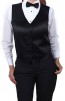 Womens Vest Uniform Satin Tuxedo Vest Only