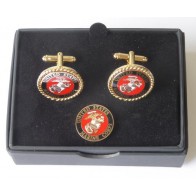 US Marines Corp Cuff Links and Lapel Pin Tie Tack
