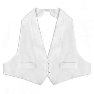Tuxedo Vest Boys White Pique Backless Vest Only