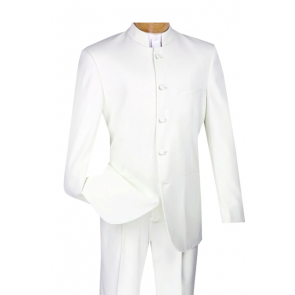Mens New White Mirage Mandarin Collar Tuxedo Set